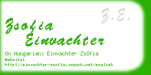 zsofia einvachter business card